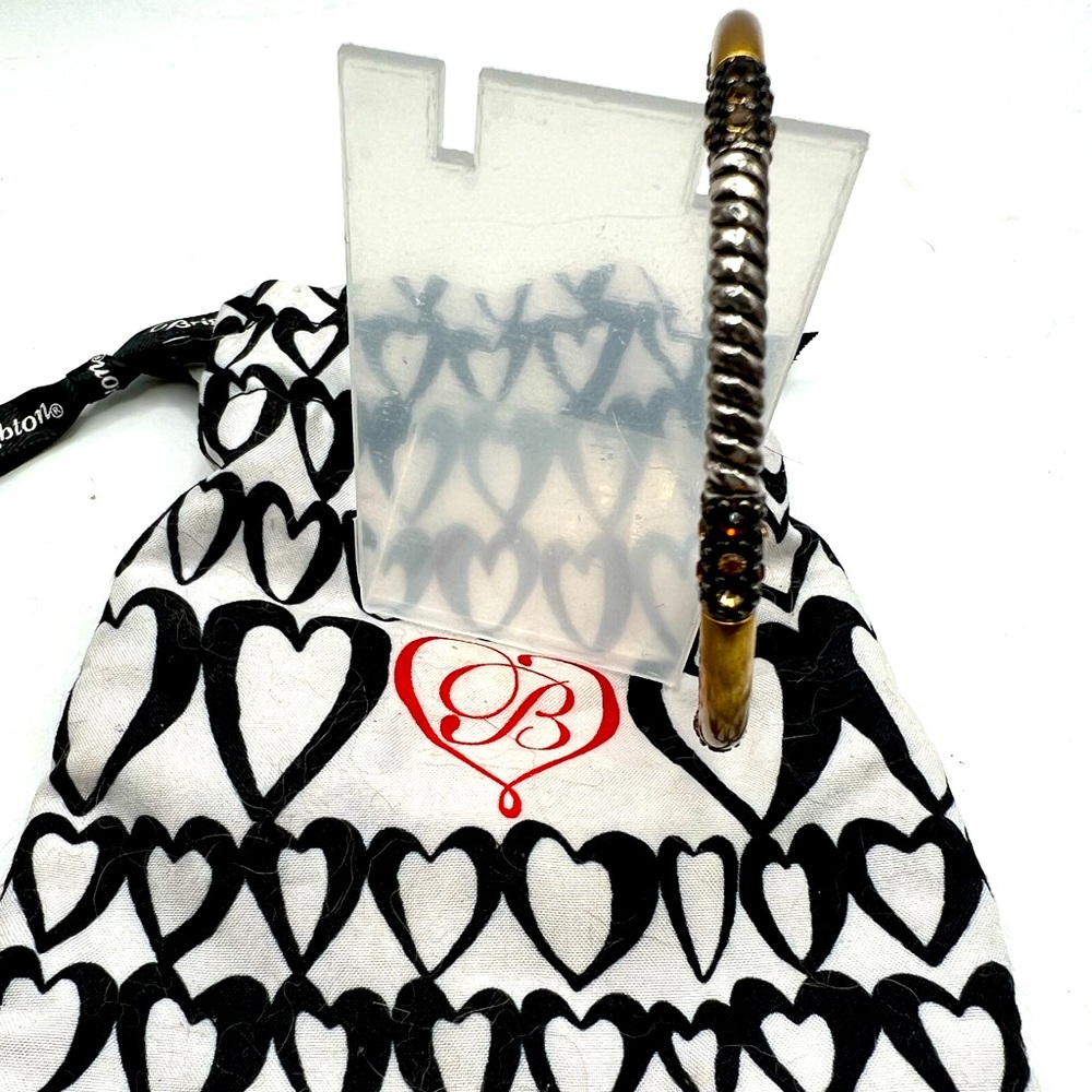 Brighton 2 Tone Rhinestone Bangle with Bag